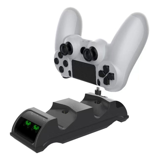 For PS4 Slim / Pro Gamepad Docking Charger Controller Dual Charger With Display Lights(White) by bashfashion