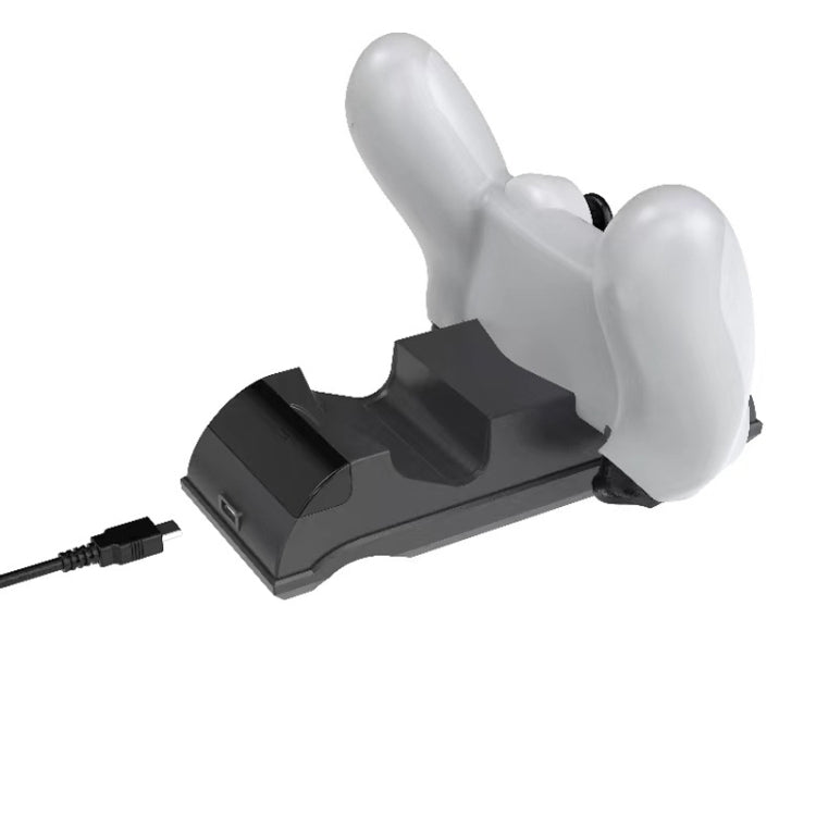 For PS4 Slim / Pro Gamepad Docking Charger Controller Dual Charger With Display Lights(Black) by bashfashion