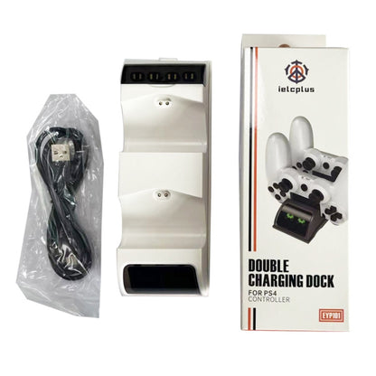 For PS4 Slim / Pro Gamepad Docking Charger Controller Dual Charger With Display Lights(Black) by bashfashion