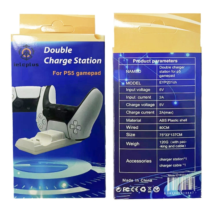 For PS5 Controller Dock Charger Gamepad Dual Port Quick Charger(White) by bashfashion