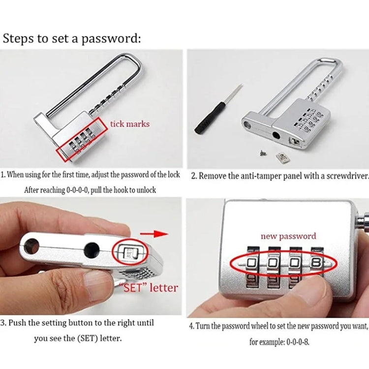 Shoe Cabinet Office File Cabinet Adjustable Lock Length Pull Hand Lock Password Cabinet Door Lock(Silver) by bashfashion