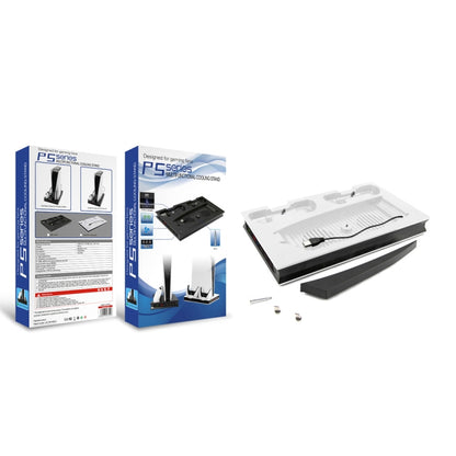 For PS5 Digital / Optical Drive Console Cooling Fan Controller Charging Base With Light Dock Stand(Black) by bashfashion