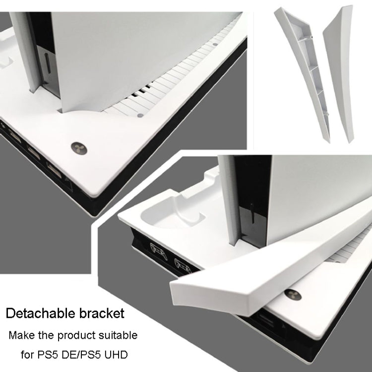 For PS5 Digital / Optical Drive Console Cooling Fan Controller Charging Base With Light Dock Stand(Black) by bashfashion