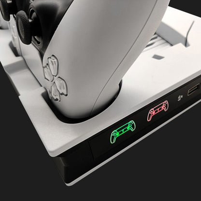 For PS5 Digital / Optical Drive Console Cooling Fan Controller Charging Base With Light Dock Stand(Black) by bashfashion