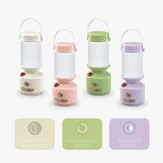 Tripolar Dimmable LED Bedside Night Light Camping Decorative Ambient Light(Purple) by bashfashion