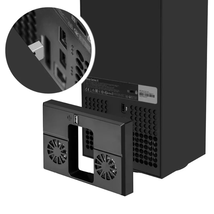 For Xbox Series X Console Cooling Fan With LED Lights Rear Fan Cooler(Black) by bashfashion