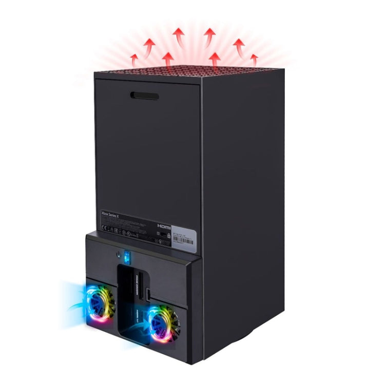 For Xbox Series X Console Cooling Fan With LED Lights Rear Fan Cooler(Black) by bashfashion