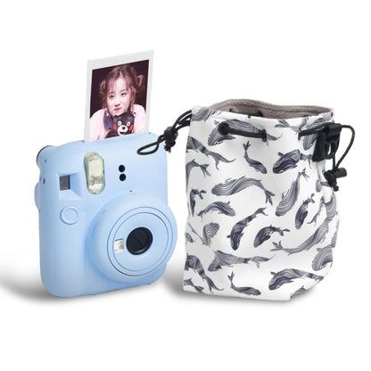 Portable Multifunctional Drawstring Waterproof Storage Bag For Instant Cameras(Whale) by bashfashion