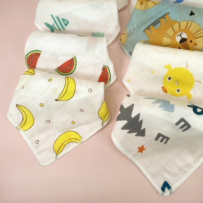 10pcs /Pack 25x25cm Double Layer High Density Print Gauze Handkerchief Toddler Drooling Towel(Mixed Color) by bashfashion