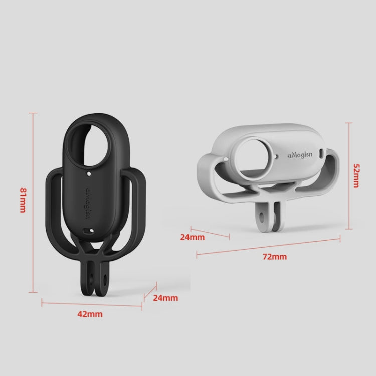 For Insta360 GO 3 AMagisn Silicone Case Camera Protective Accessories, Style: Vertical Black by aMagisn