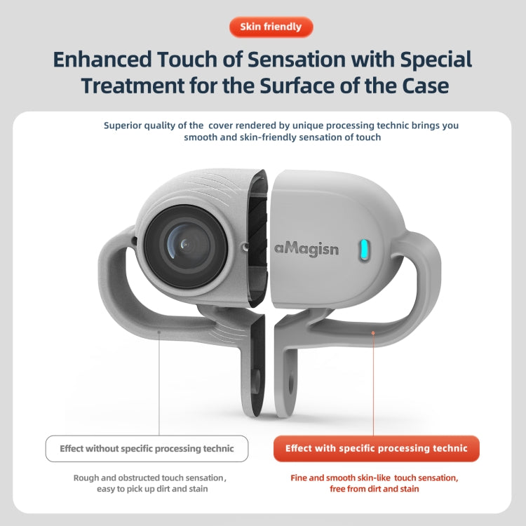 For Insta360 GO 3 AMagisn Silicone Case Camera Protective Accessories, Style: Vertical Black by aMagisn