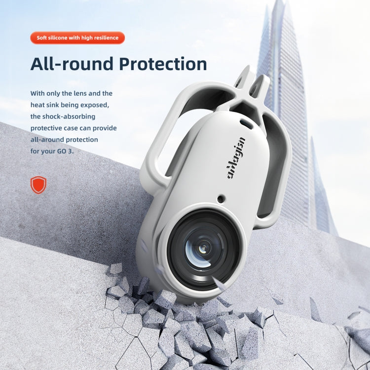 For Insta360 GO 3 AMagisn Silicone Case Camera Protective Accessories, Style: Vertical Black by aMagisn