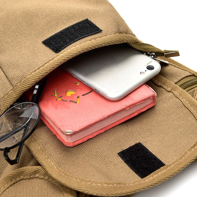 Cycling Canvas Waist Bag Outdoor Multi-Functional Leg Bag Casual Sports Waist Bag(Khaki) by bashfashion