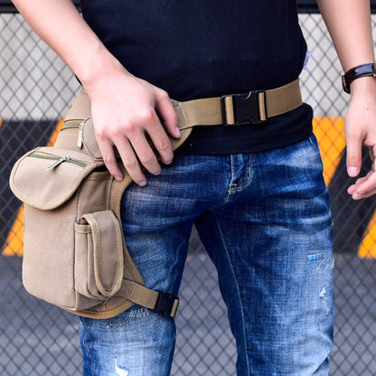 Cycling Canvas Waist Bag Outdoor Multi-Functional Leg Bag Casual Sports Waist Bag(Black) by bashfashion