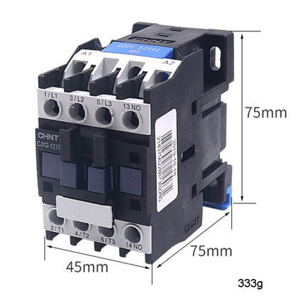 CHNT CJX2-1210 12A 220V Silver Alloy Contacts Multi-Purpose Single-Phase AC Contactor by CHNT