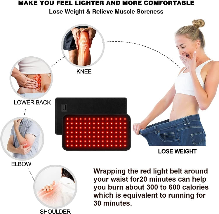 120 LEDs Red Light + Infrared Light Therapy Belt For Back Shoulder Waist Pain Relief AU Plug by bashfashion
