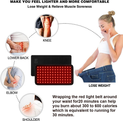 120 LEDs Red Light + Infrared Light Therapy Belt For Back Shoulder Waist Pain Relief AU Plug by bashfashion