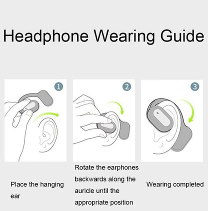 D6 OWS Ear-mounted ENC Noise Reduction Wireless Bluetooth 5.2 Earphones, Color: White Bag with Accessories by bashfashion