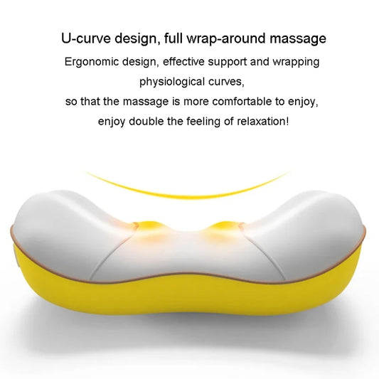 Waist And Back Massager Lumbar Vertebra Car Neck Massage Pillow, Specification: Wired Model Yellow by bashfashion