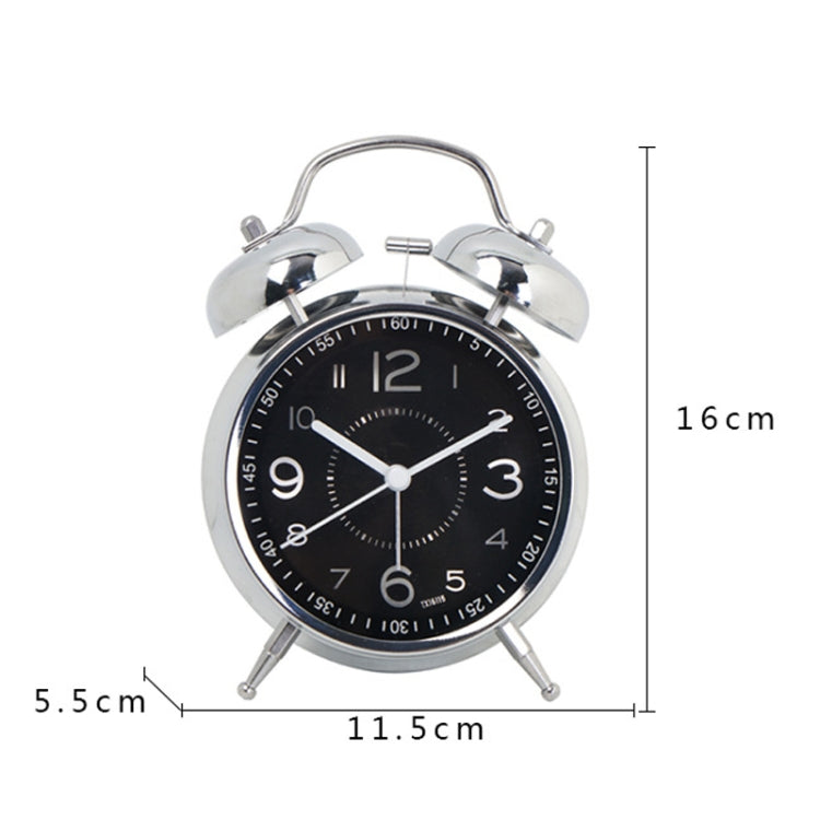 4.5 Inch Electroplated Metal Ring Bell Alarm Clock Quartz Clock With Night Light ?, Style: Green by bashfashion