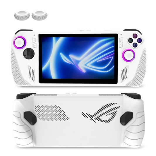 For ASUS ROG Ally Game Console Silicone Protective Cover + Button Cap Set Pocket Gaming Accessories(White) by bashfashion