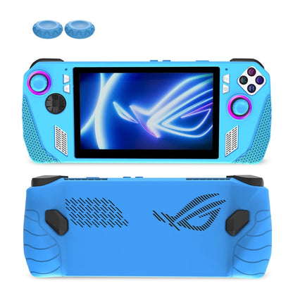 For ASUS ROG Ally Game Console Silicone Protective Cover + Button Cap Set Pocket Gaming Accessories(Blue) by bashfashion