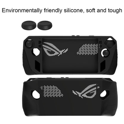 For ASUS ROG Ally Game Console Silicone Protective Cover + Button Cap Set Pocket Gaming Accessories(Black) by bashfashion