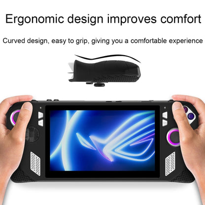 For ASUS ROG Ally Game Console Silicone Protective Cover + Button Cap Set Pocket Gaming Accessories(Black) by bashfashion