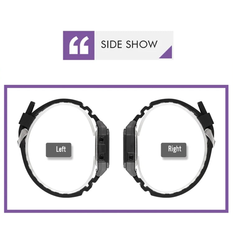 SKMEI 1698 50m Waterproof Multifunctional Sports Square Pin Buckle Luminous Digital Watch(Black White) by SKMEI