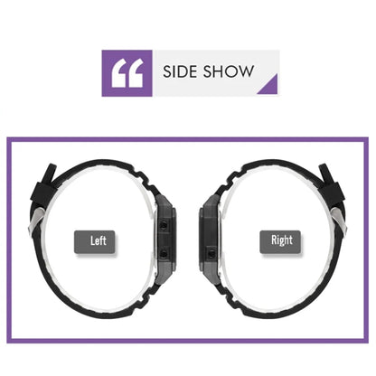 SKMEI 1698 50m Waterproof Multifunctional Sports Square Pin Buckle Luminous Digital Watch(Black White) by SKMEI