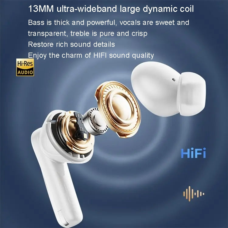 REMAX CozyPods W21N Dual Noise Reduction Bluetooth Earphone Music Call Wireless Earphone(White) by REMAX