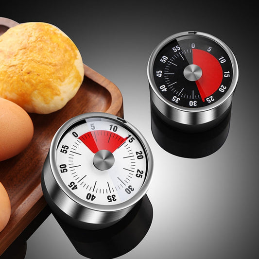 Kitchen Stainless Steel Mechanical Timer Student Time Management Reminder Baking Alarm Clock(White) by bashfashion