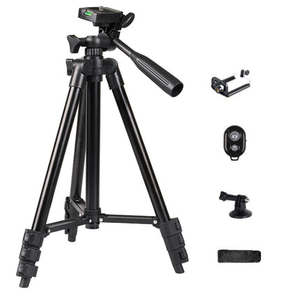 Portable Aluminum DSLR Camera Live Tripod Photography Retractable Landing Bracket, Specification: 102cm Tripod+Clip+Bag+Controller+Adaptor by bashfashion