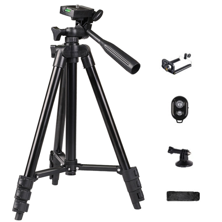Portable Aluminum DSLR Camera Live Tripod Photography Retractable Landing Bracket, Specification: 150cm Tripod+Clip+Bag+Controller+Adaptor by bashfashion