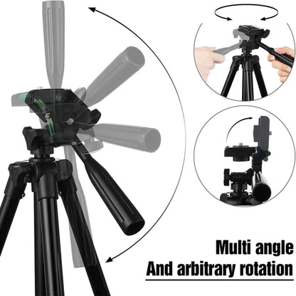 Portable Aluminum DSLR Camera Live Tripod Photography Retractable Landing Bracket, Specification: 102cm Tripod+Clip+Bag+Controller+Adaptor by bashfashion