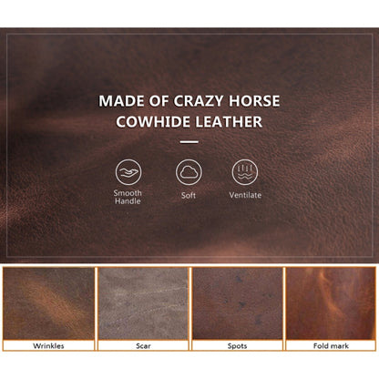 For Airtag CONTACTS FAMILY CF1139 First-layer Cowhide Tracker Protective Case Pet Locator Leather Case(Brown) by CONTACTS FAMILY