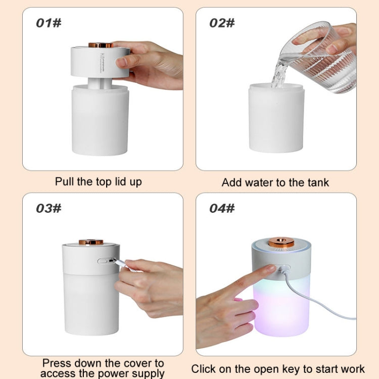 USB Colorful Cup Humidifier Home Car Ambient Light Desktop Air Purifier(White) by bashfashion