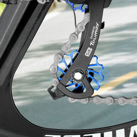 ENLEE Mountain Bicycle Rear Derailleur Guide Wheel Ceramic Bearing Tension Pulley, Size: 13T(Blue) by ENLEE