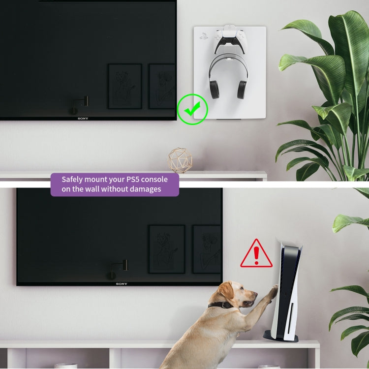 JYS-P5149 For PS5 Wall Bracket Storage Hook Suit Game Console Storage Bracket by JYS