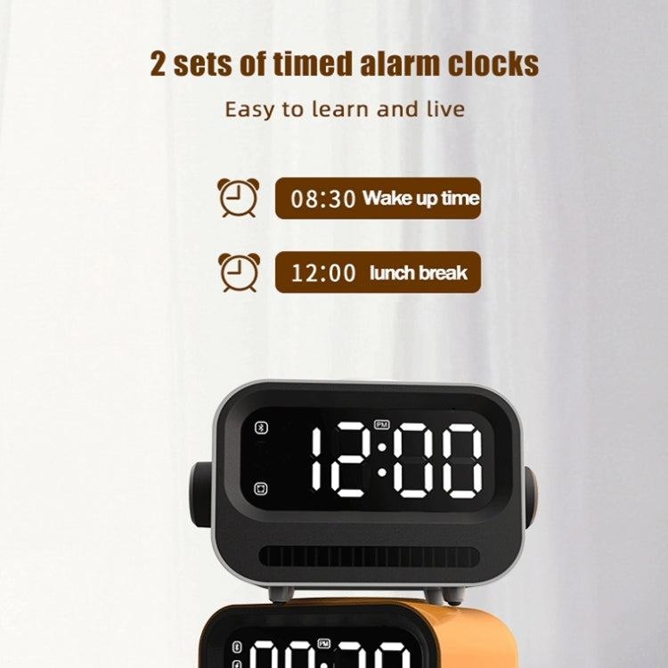 15W 3-In-1 Ambient Light Digital Display Clock Bluetooth Speaker Magnetic Wireless Charger(White) by bashfashion