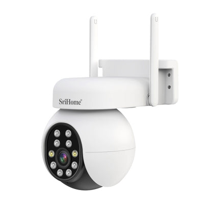 SriHome SH052 Wifi 5MP Wireless PTZ IP AI Auto Tracking Sound&Light Alarm Starlight Color Night Vision Outdoors Surveillance Camera, Plug: US by SriHome
