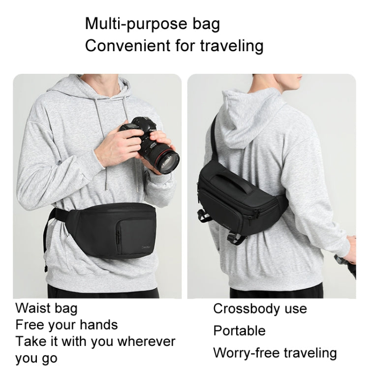 Cwatcun D105 Large Multi-functional Camera Waist Pack Simple and Lightweight Microslr Camera Bag Casual Waterproof Storage Bag by Cwatcun