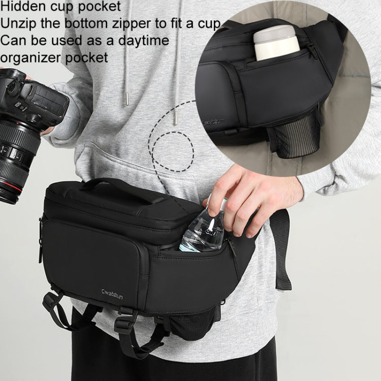 Cwatcun D105 Large Multi-functional Camera Waist Pack Simple and Lightweight Microslr Camera Bag Casual Waterproof Storage Bag by Cwatcun