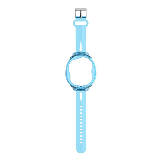 For Tamagotchi UNI (2023) Pet Game Machine Silicone Integrated Watch Strap Protective Case(Transparent Blue) by bashfashion