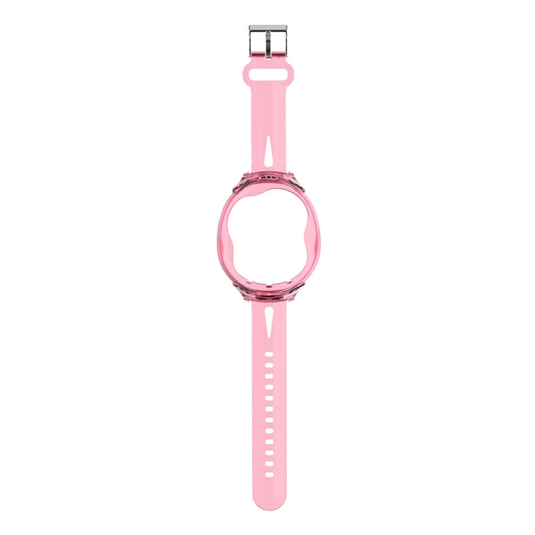 For Tamagotchi UNI (2023) Pet Game Machine Silicone Integrated Watch Strap Protective Case(Transparent Pink) by bashfashion