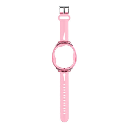 For Tamagotchi UNI (2023) Pet Game Machine Silicone Integrated Watch Strap Protective Case(Transparent Pink) by bashfashion