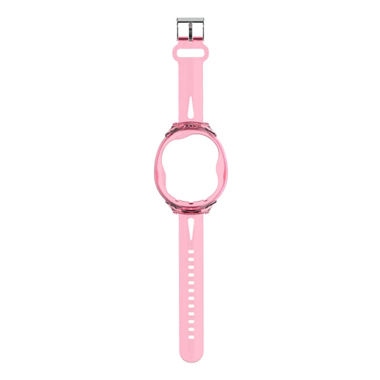 For Tamagotchi UNI (2023) Pet Game Machine Silicone Integrated Watch Strap Protective Case(Transparent Pink) by bashfashion
