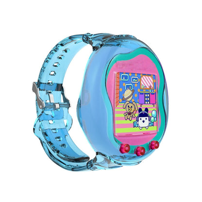 For Tamagotchi UNI (2023) Pet Game Machine Silicone Integrated Watch Strap Protective Case(Transparent Pink) by bashfashion