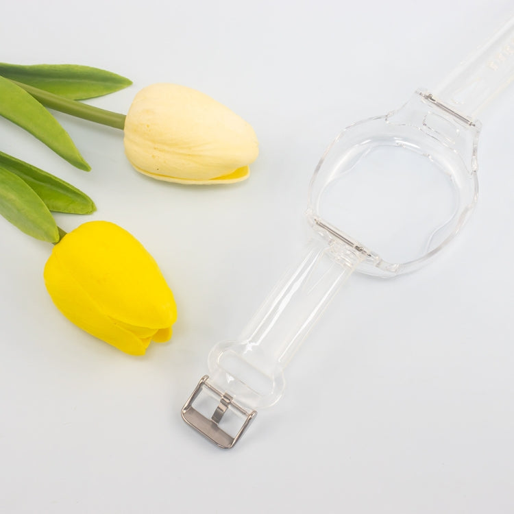 For Tamagotchi UNI (2023) Pet Game Machine Silicone Integrated Watch Strap Protective Case(Transparent Pink) by bashfashion