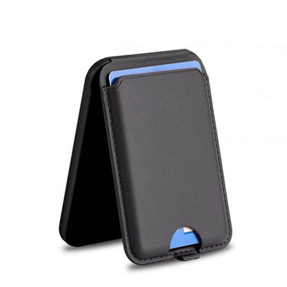 Portable Phone MagSafe Wallet Card Holder With Adjustable Stand(Black) by bashfashion
